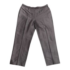 MAG‎ Women's Silk Pants Gray Trousers Straight Leg Tailored SZ 12 W34/L27